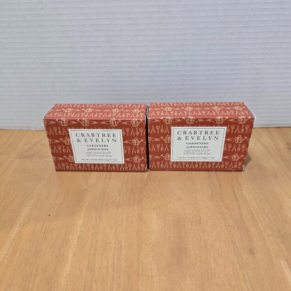 2X Crabtree & Evelyn Gardeners Triple Milled‎ Soap New in Box 7oz bars Lot of 2